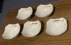 優雅 趣味之御陶器 深小鉢 5個セット 風情 金彩 角鉢 和食器　箱なし