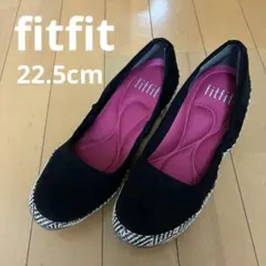 fitfit ブラック　ウェッジソール　22.5cmのサムネイル