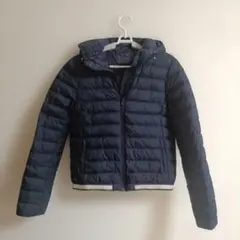 LACOSTE フード付きダウンジャケット ネイビー