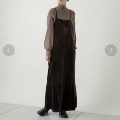 kastane 【マルチウェイ】カットベロアキャミワンピース ブラウン