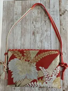 着物帯リメイク　ショルダー・サコッシュ・ポシェット　ハンドメイド