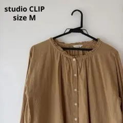 studio CLIP/襟フリル コットンブラウス/Mのサムネイル