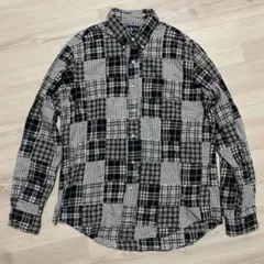 希少 90s Ralph Lauren パッチワーク チェック柄シャツ Lサイズ