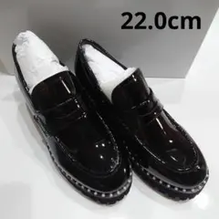 パール付き 厚底ローファー ブラック 22.0cmのサムネイル