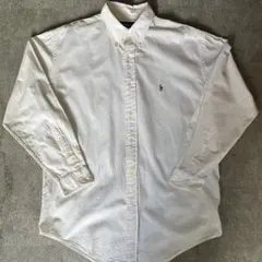90s ラルフローレン BLAIRE 長袖シャツ M 白 ビッグシルエット