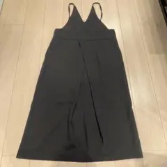 レディース　サロペット　ワンピース　黒　無地　キャミワンピ　スカート　ブラック