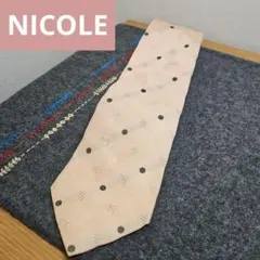 NICOLE ニコル ネクタイ ドット柄 シルク100％ オレンジのサムネイル