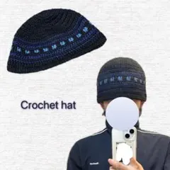 クラッシャーハット クロシェハット ビーニー 男女兼用 ハンドメイド 春