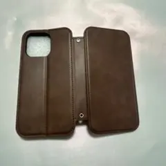 iPhone 14 Promax 手帳型スマホケース　本革 ブラウン