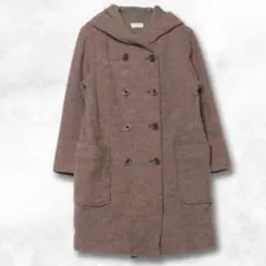 ブラウン ダブルブレスト ロングコート