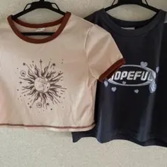 SHEIN サン＆ムーン柄 リブTシャツ 11-12Yのサムネイル