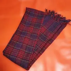 renomaレノマ チェック柄ウールマフラー(日本製)