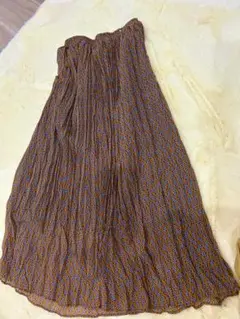 幾何学模様 ロングスカート ブラウン系