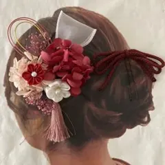 つまみ細工　ドライフラワー　髪飾り　成人式　卒業式　袴　振袖　前撮り　水引飾り