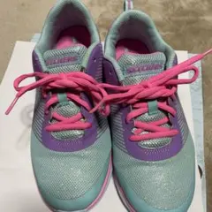 SKECHERS スニーカー　ラメ水色/紫/ピンク