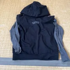 GU フード付きパーカー　グレー　黒