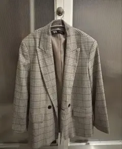 チェック柄 テーラードジャケット　zara