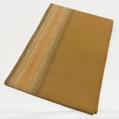 A 縦縞模様 茶色系 紬 正絹 全通 名古屋帯 松葉仕立て シャレ帯 O12