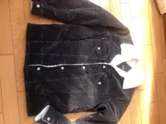 ブラック コーデュロイ ボアジャケット