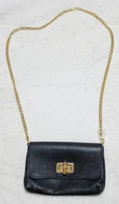 バンブー金具 チェーンショルダーバッグ ブラックのサムネイル