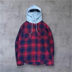 STAUNCH DURABILITY オンブレ チェック シャツパーカー y2k