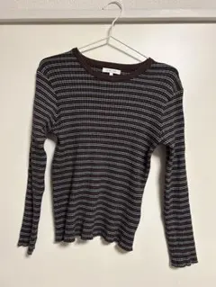 【GLOBAL WORK】メルティリブクルーネックプルオーバー L リブ編み