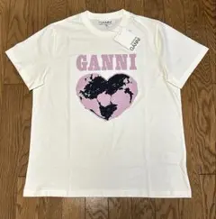 ♡【新品タグ付き】GANNI ガニー ハート地球グラフィック Tシャツ Mサイズのサムネイル