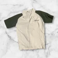 ポロシャツ ホワイト/ダークグリーン