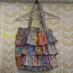 ゆ*ん様 ハンドメイド タックフリルのトートバッグ・ポーチ付き（FZ-90