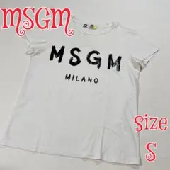 イタリア製　MSGM MILANO ロゴプリントTシャツ ホワイト Sのサムネイル