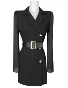 DHOLIC eeyou ベルト付シアースリーブミニワンピース　ドレス