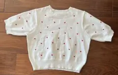 オリーブデオリーブ　ハート柄半袖サマーニット