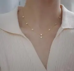 シルバー925 爆売れ人気✨フラワーczダイヤ ネックレス 金アレ ゴールド