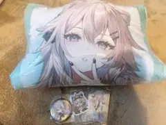 ホロライブ獅白ぼたん抱き枕セット 缶バッジ・ステッカー付き