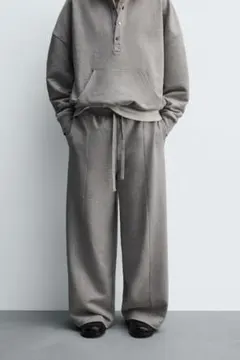 ZARA ザラ ワイドレッグシームパンツ M