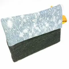 2.ミニポーチ★デニム☆ティッシュポケット&チャーム付