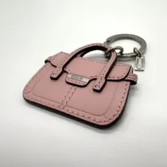 COACH ミニフォトフレーム チャーム キーホルダー ホワイト ピンク