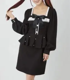 Ank Rouge ハートペプラムタイトワンピース　アンクルージュ　量産型　黒