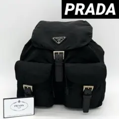 【美品✨】 プラダ リュック バックパック ベルト 三角ロゴ 巾着 ブラック 黒