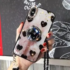 iphone15 黒ハートケース