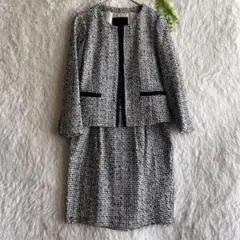 UNTITLED ツイード調セットアップ　ノーカラー 大きなサイズ　44/42