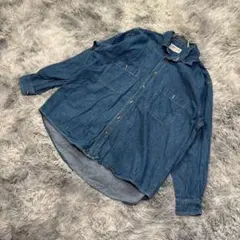 【MEN'S X-TE】 （L） デニムシャツ 長袖 ボタンアップ カジュアル