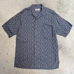 90s ジェフリービーン オープンカラー半袖シャツ シルク L 総柄 開襟シャツ 90s ジェフリービーン リーフ柄 シルクレーヨン半袖シャツ L 開襟