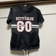 BETTY'S BLUE メッシュ パーカー 半袖 ブラック　レディースのサムネイル