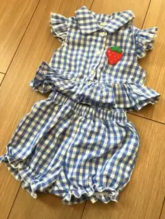 SHEIN チェック柄イチゴ刺繍セットアップ9-12M