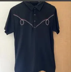 ikkaイッカ Tシャツ素材 メンズポロシャツ M黒刺繍入り50’sのサムネイル