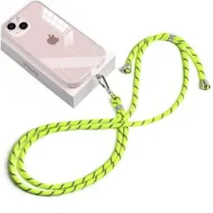 ☆スマホストラップ 落下防止 ネックストラップ 肩掛け 全機種対応 グリーン