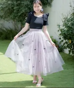 ウィルセレクション リボンデザインチュールスカート