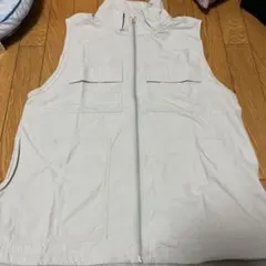 GU ジップアップナイロンベスト ライトグレー