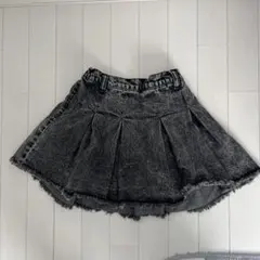 デニムフレアスカート ダークグレーのサムネイル